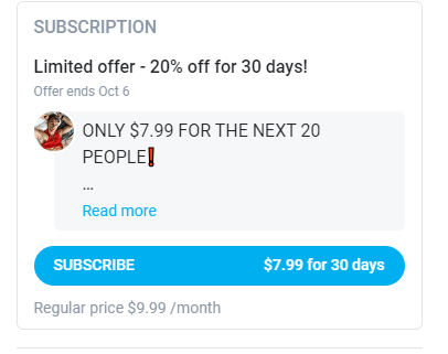 OnlyFans guys regularly offer discounts to boost their subscriber count.