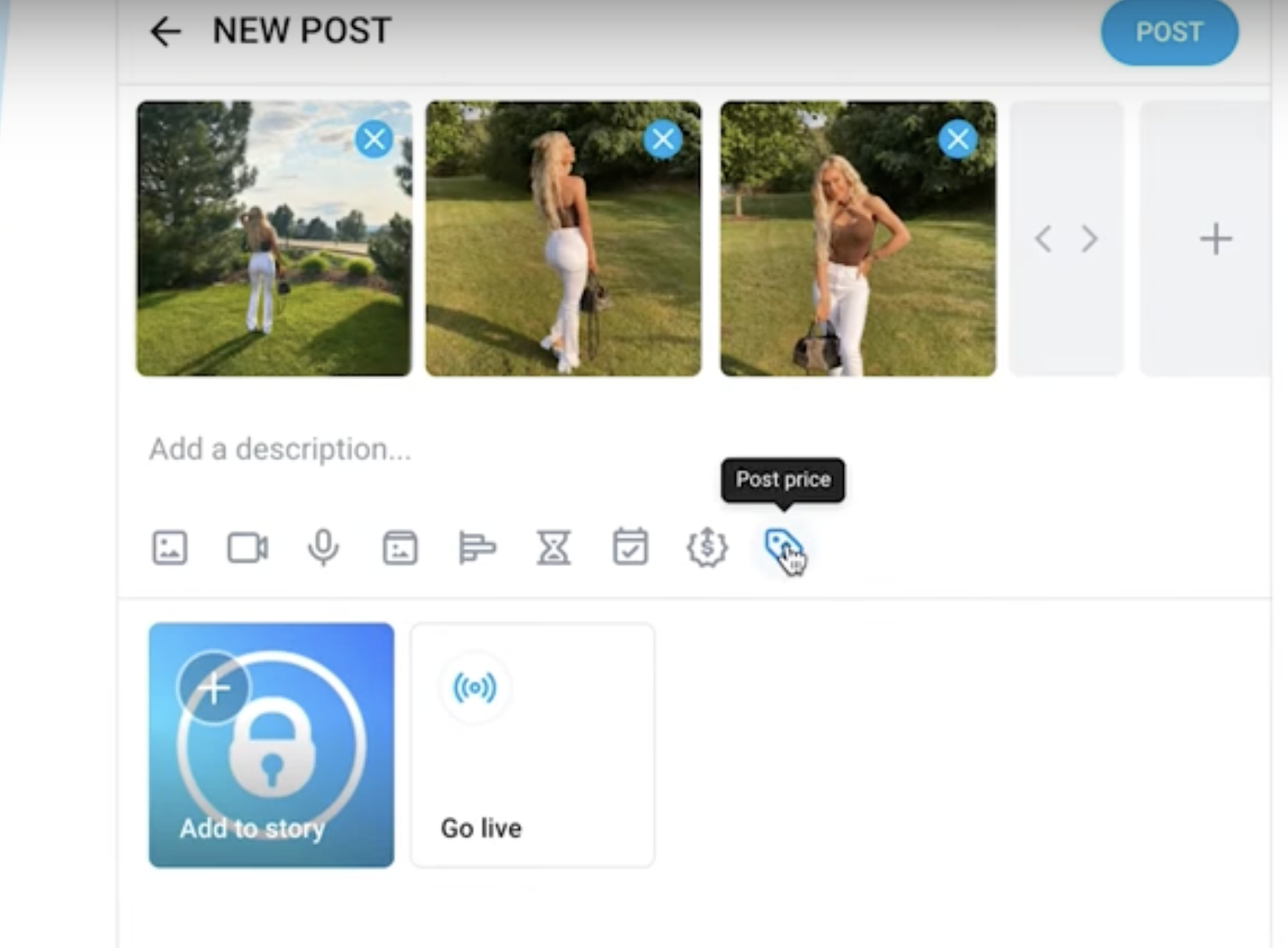 Add a price for your OnlyFans Uploads.