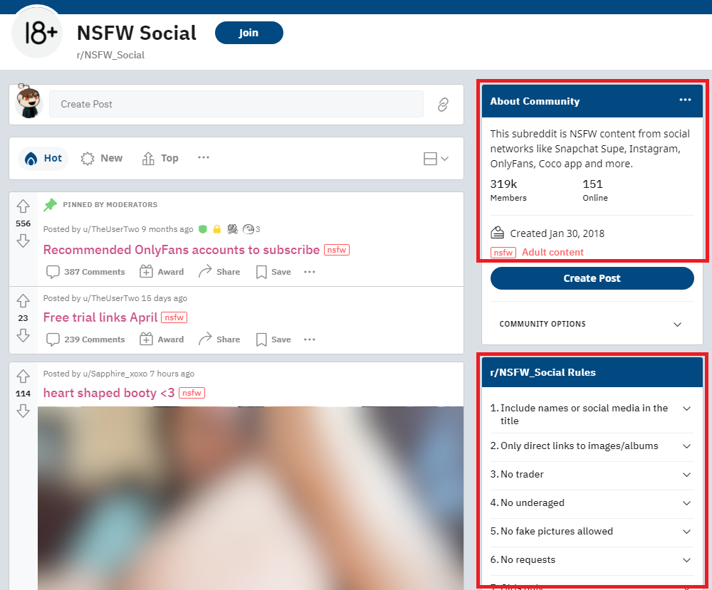 List Of Nsfw Subreddit