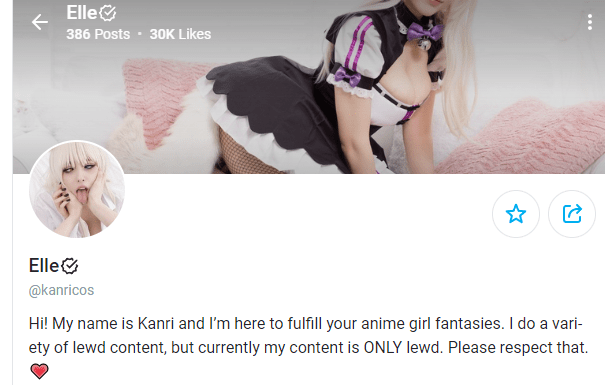 Choose a niche before starting an OnlyFans. Here's a creator in the anime girl niche.