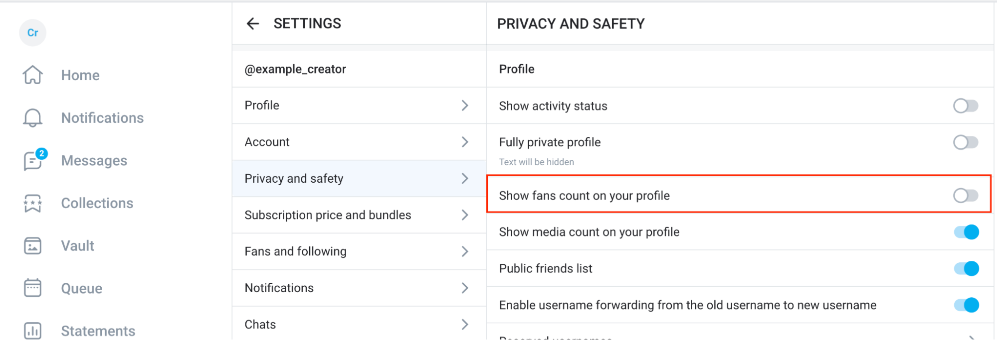 If you're new to OnlyFans, turn off your fan count.
