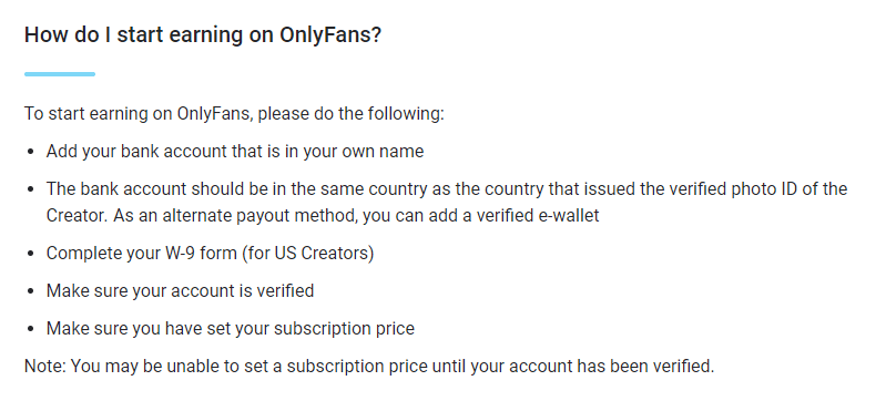 Can I use someone else's bank account for OnlyFans? No, it has to be your own.