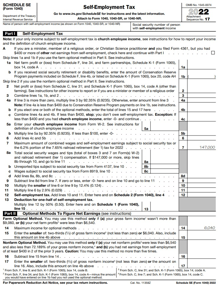 Filing taxes for OnlyFans - Calculate your OnlyFans taxes on the Schedule SE.